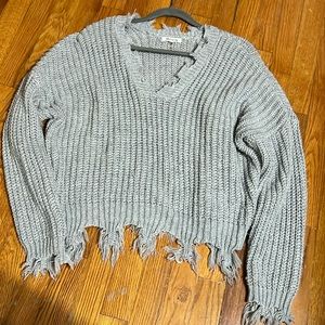 Grey V-neck Sweater women’s M/L